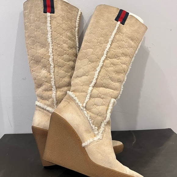 GUCCI Wedge suede boots - Picture 3 of 5
